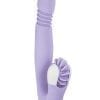 Devine Vibes Orgasm Wheel and Stroker USB Rechargeable Silicone Dual Vibe Waterproof Purple 9.5 Inches