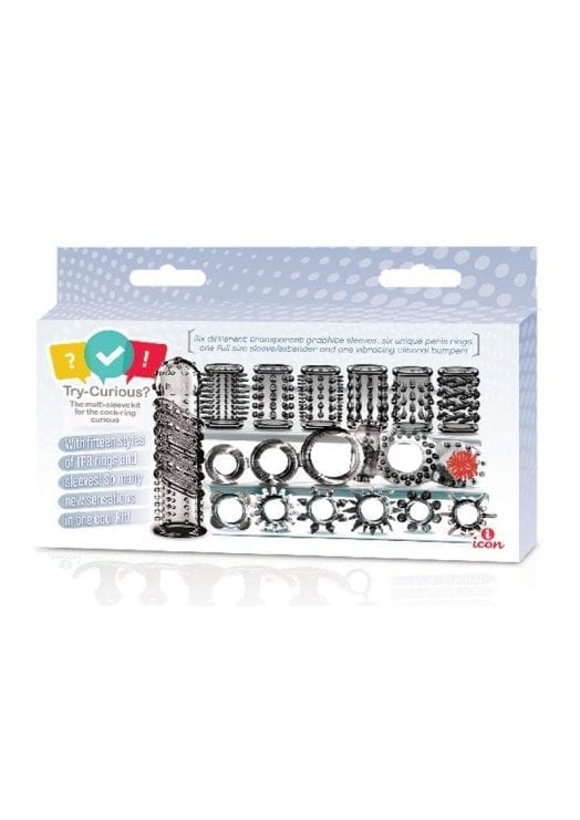 Try-Curious C-Ring And C-Sleeve Starter Kit Smoke 15 Pieces