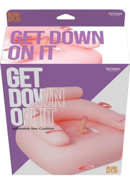 Get Down On It Inflatable Cushion with Wired Remote Control and Vibrating Silicone Dildo PlUnited StatesWrist/Leg Straps - Fuchsia