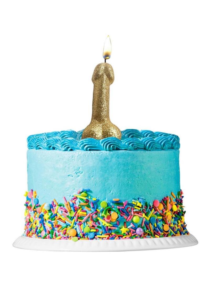 Glitterati Penis Candle – Gold Glitter