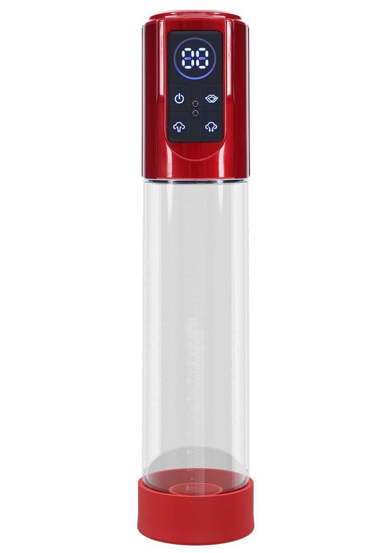 Pumped MegaLift 6 Function Automatic Rechargeable Penis Pump – Metallic Red