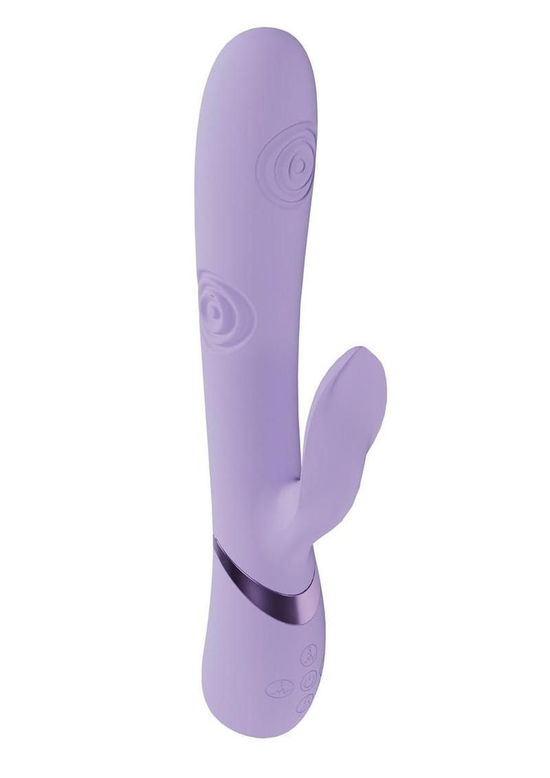 Vive Fronda Silicone Rechargeable Triple Motor G-Spot Vibrating and Tapping Leaf Clit Stimulator – Lavender