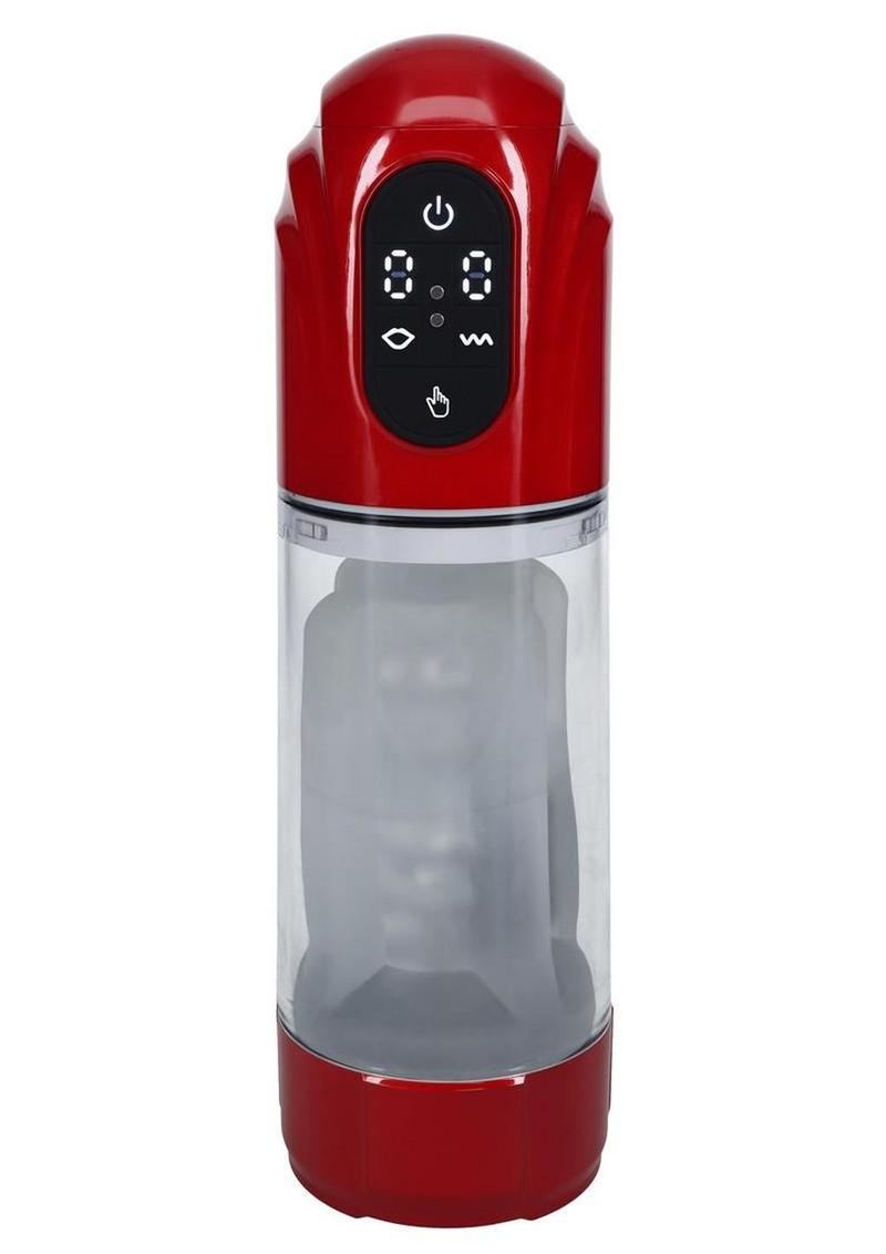 Pumped TechnoThrust 10 Function Automatic Masturbator – Metallic Red