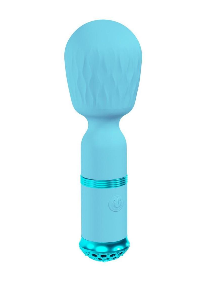 Loveline Velour 10 function Rechargeable Silicone MIni-Wand – Blue