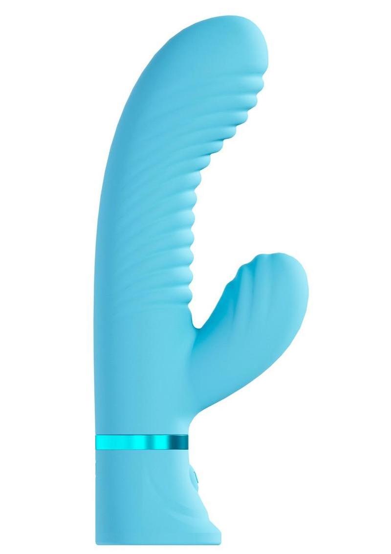 Loveline Mystique 10 Function Rechargeable Silicone Ribbed Rabbit – Blue