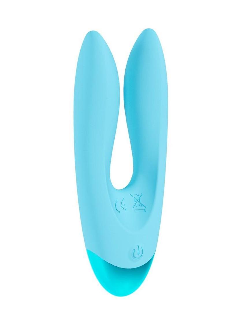 Loveline Amour 10 Function Rechargeable Silicone Dual Motor Vibe – Blue