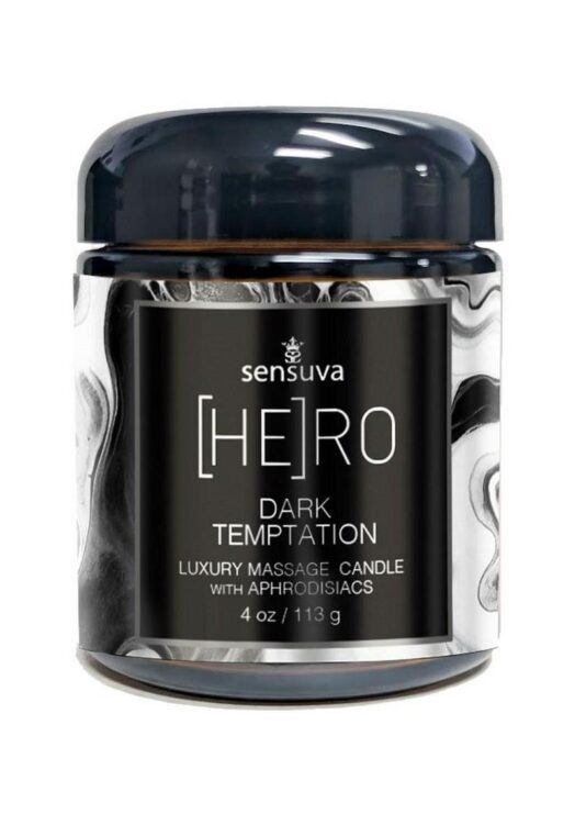 HERO Dark Temptation Luxury Aphrodisiac Massage Candle 4oz.- Ocean and Forest