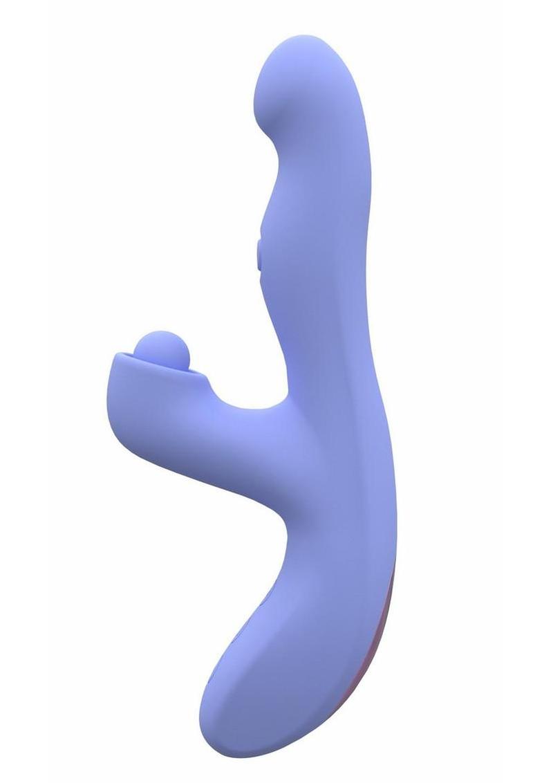 Blush Collection Simone Rechargeable Silicone Tapping Rabbit Vibrator – Blue