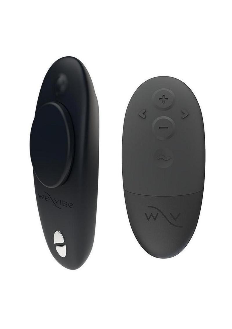 We-Vibe Moxie+ Wearable Rechargeable Silicone Panty Vibe Clitoral Stimulator with Remote Control – Satin Black