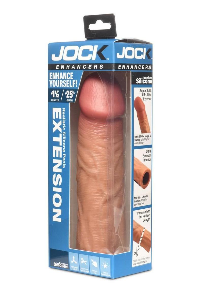 Jock Enhancers Silicone Penis Extension Sleeve 1.5in - Caramel
