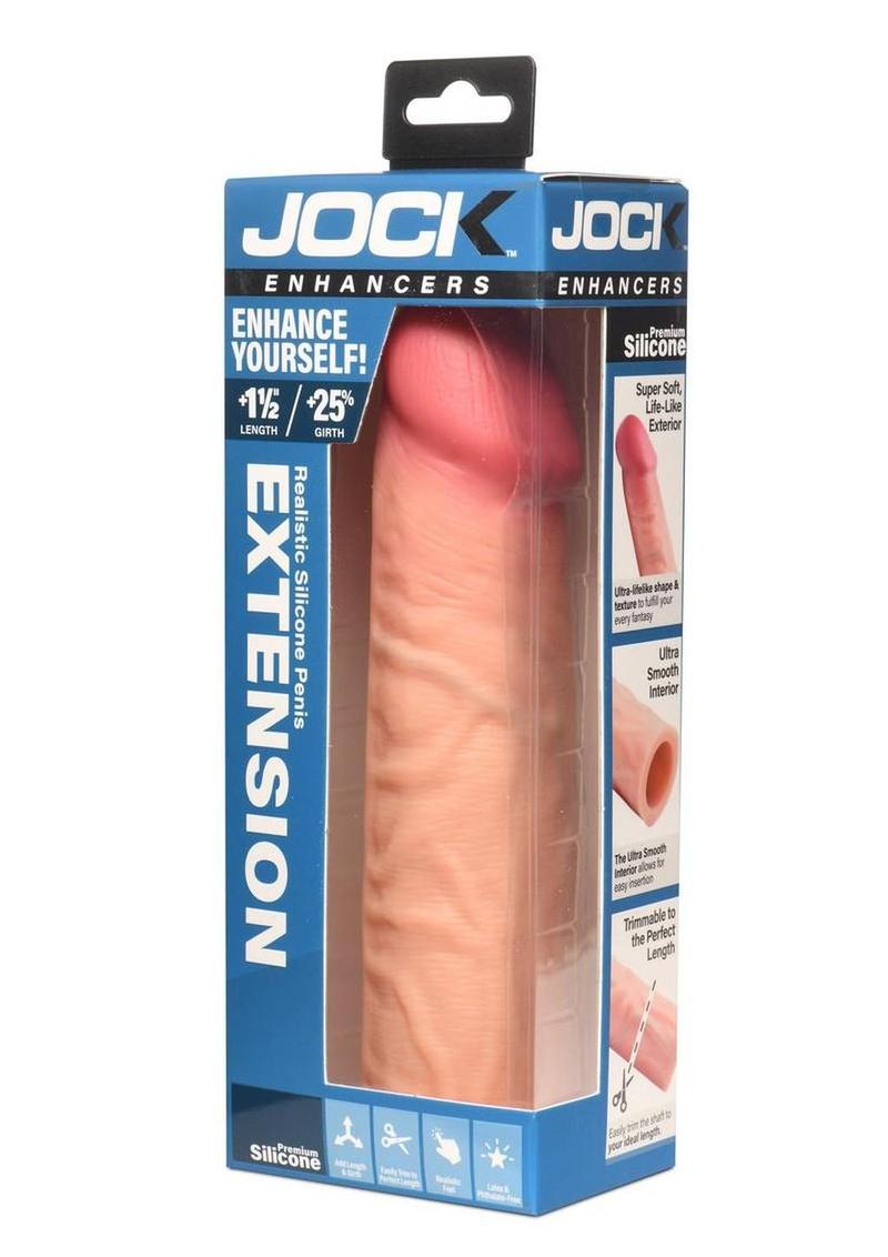 Jock Enhancers Silicone Penis Extension Sleeve 1.5in - Vanilla