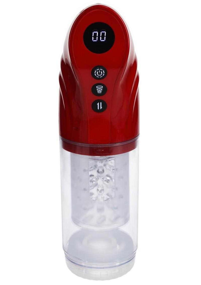 Pumped StrokeMate Multi-Function Rechargeable Masturbator – Metallic Red