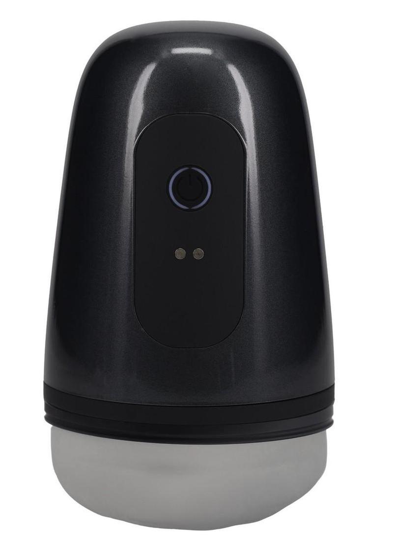 Pumped Vibrobator Pressure Suction 9 Function Vibrating Rechargeable Masturbator – Gun Metal