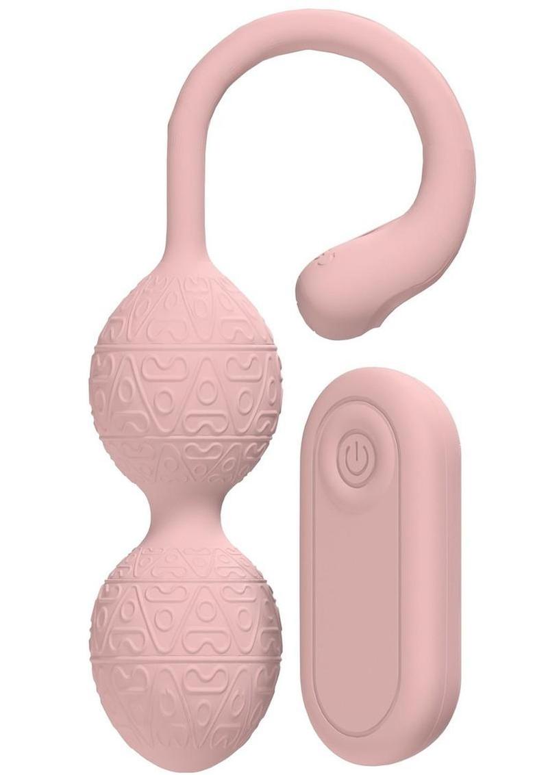 Loveline PelviFit Beads 10 Function Vibrating Rechargeable Silicone Kegel Vibe with Remote Control – Pink