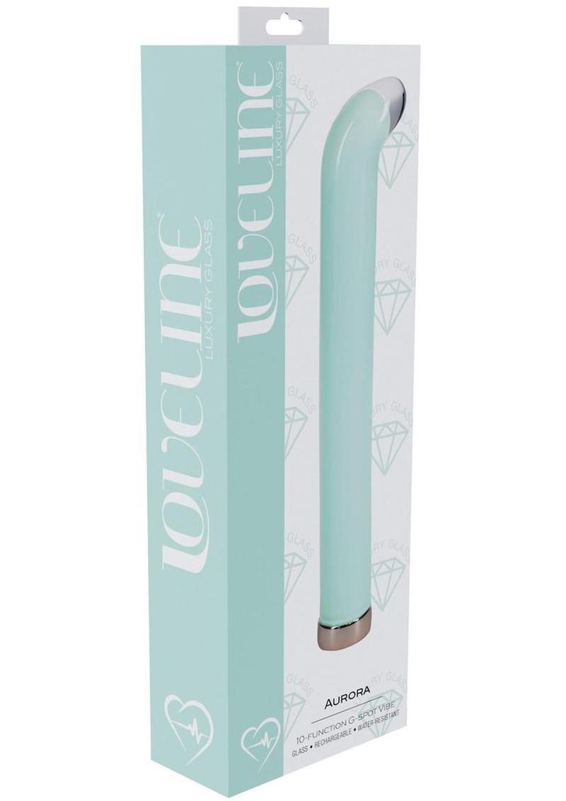 Loveline Aurora 10 Function G-Spot Rechargeable Glass Vibrator 6.3in - Green