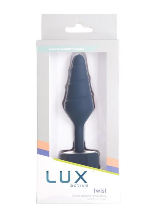 Lux Active Twist Rechargeable Silicone Anal Plug - Small - Blue