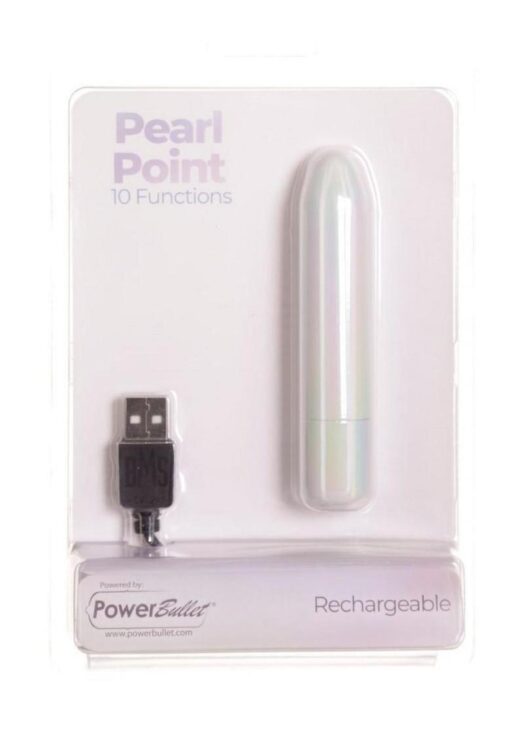 PowerBullet Pearl Point Rechargeable Bullet - Pearlescent White