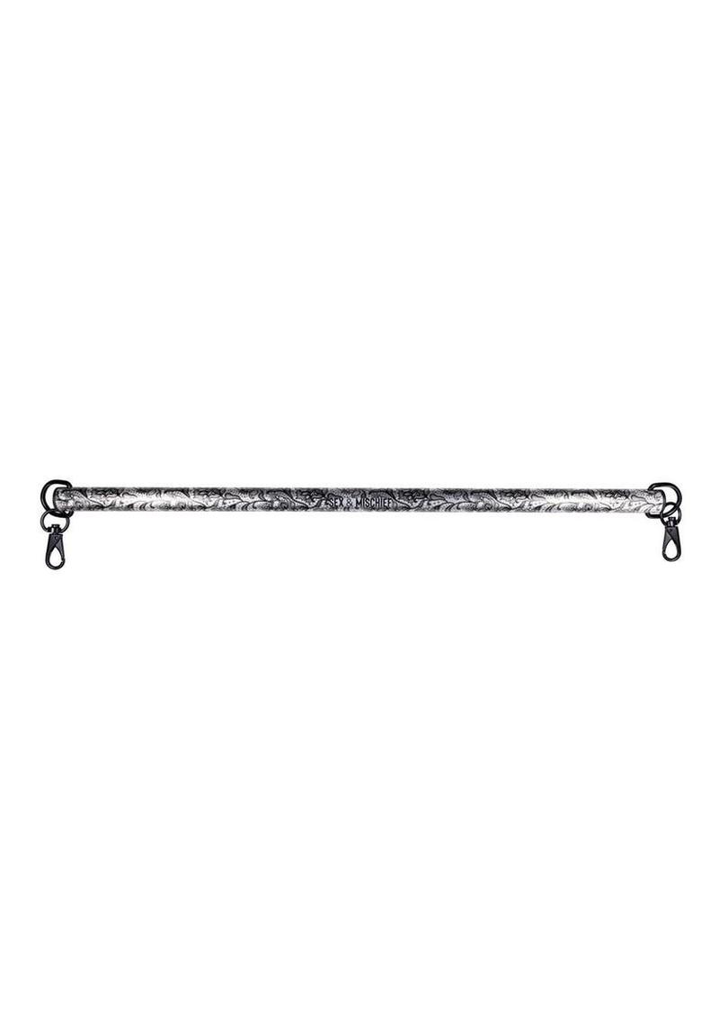 Sex and Mischief Lace Spreader Bar – Silver/Black