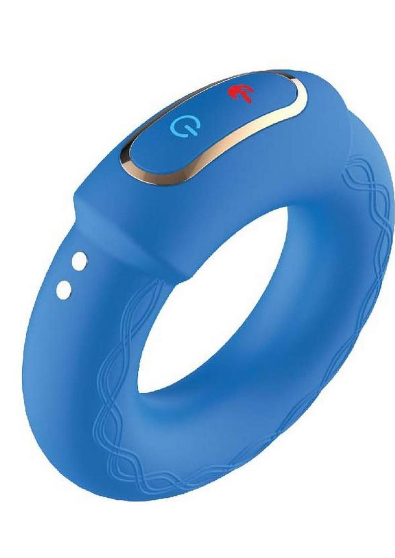 The Royale Heat-Up Cockpower Silicone Rechargeable Cock Ring – Blue