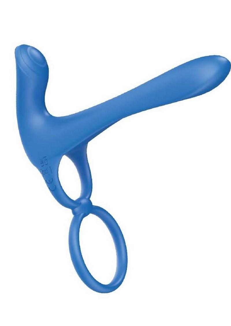 The Royale Ultimate Lover Silicone Rechargeable Couples Ring – Blue