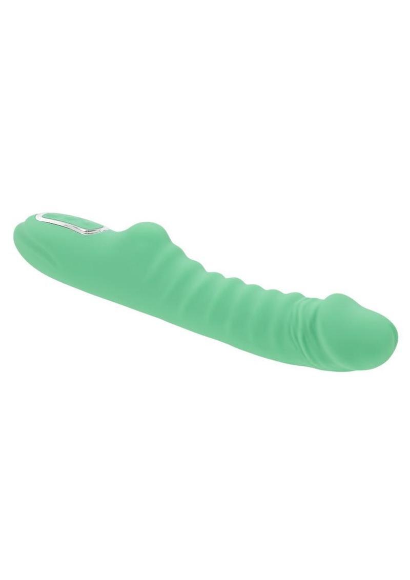 Full Throttle Rechargeable Silicone Warming Vibrator – Green