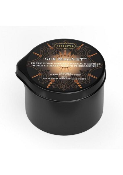 Sex Magnet Pheromone Massage Candle with Pour Spout - Small - Leather