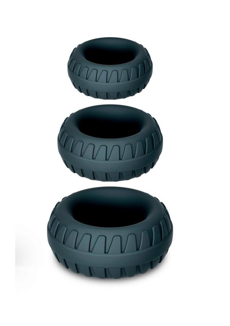 Performance Plus Drift Silicone Cock Rings (3 Piece Set) – Black
