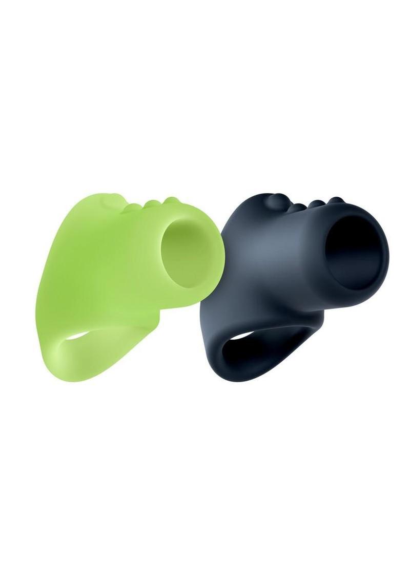 Performance Plus Flare Silicone Cock Sling Set (2 Piece) – Black/Glow in the Dark Green