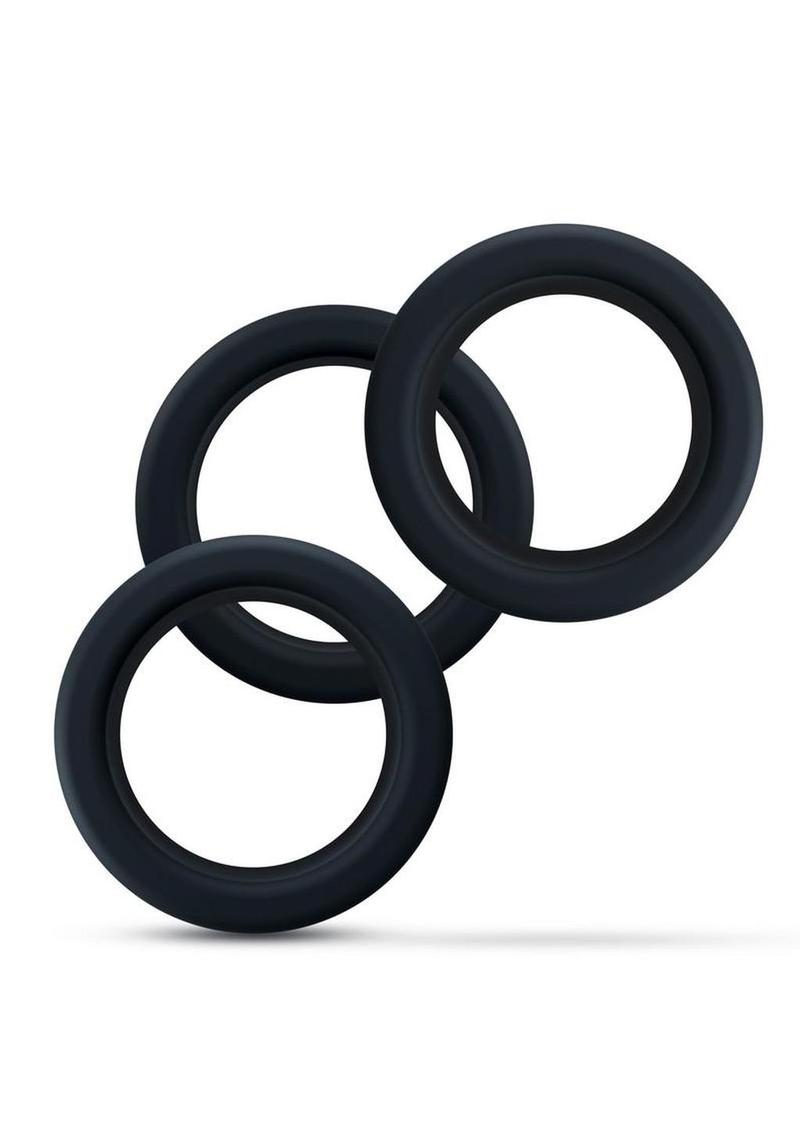 Performance Plus Accelerate Silicone Cock Ring Set (3 Piece) – Black