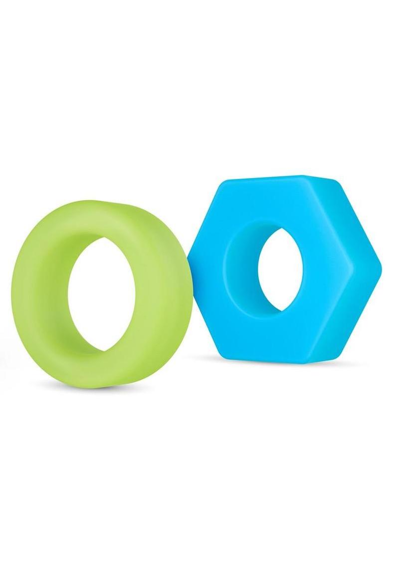 Performance Plus Flash Silicone Glow in the Dark Cock Ring Set (2 Piece) – Multicolor