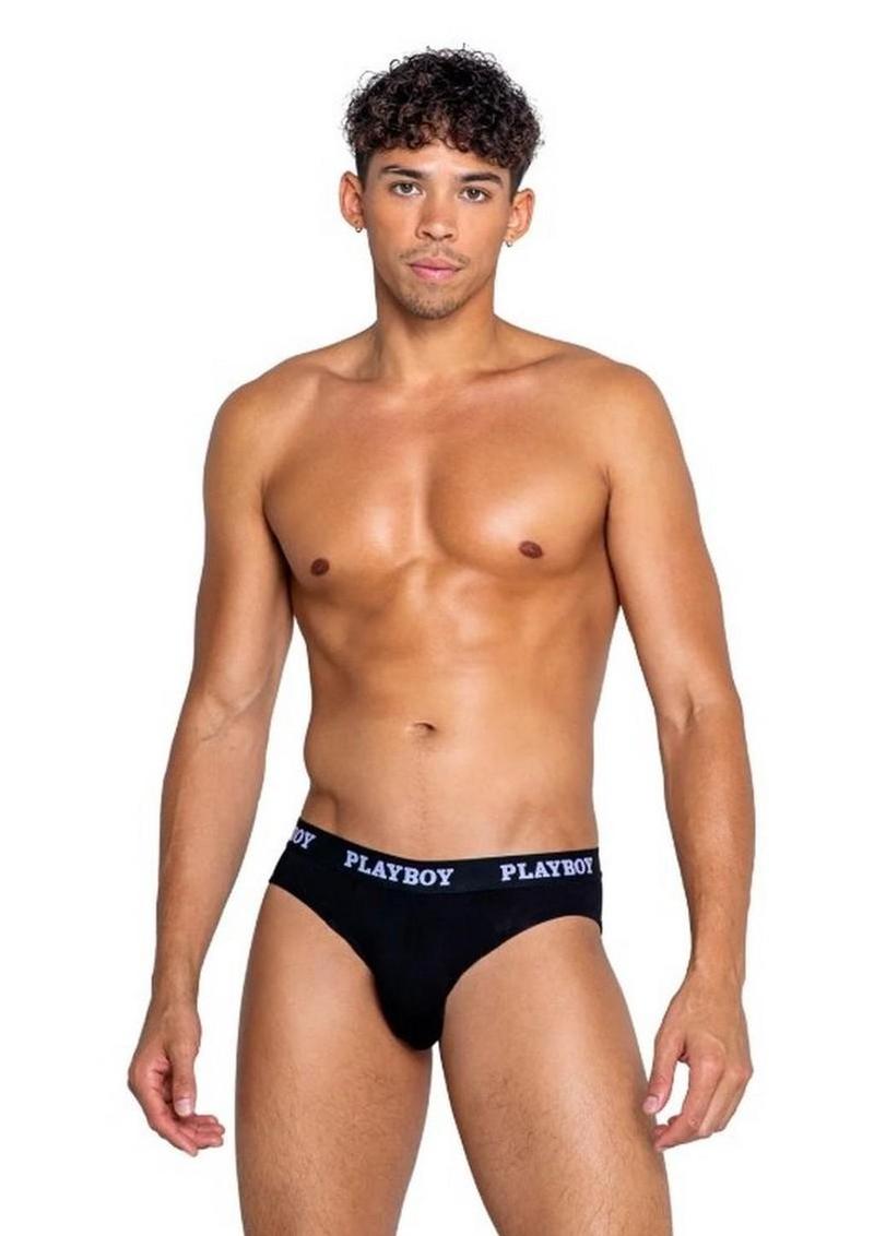 Playboys Mens Modal Gym Brief - Small - Black/White
