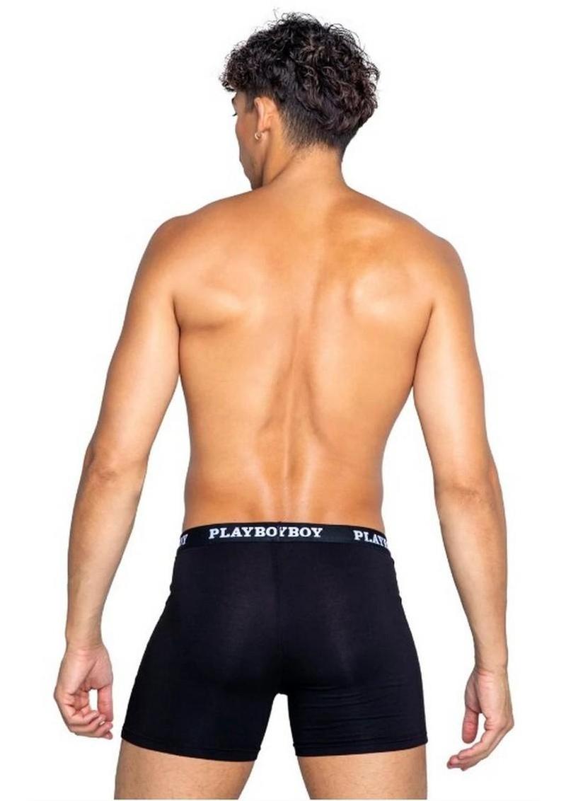 Playboy Mens Tuxedo Classic Boxer – Small – Black/White