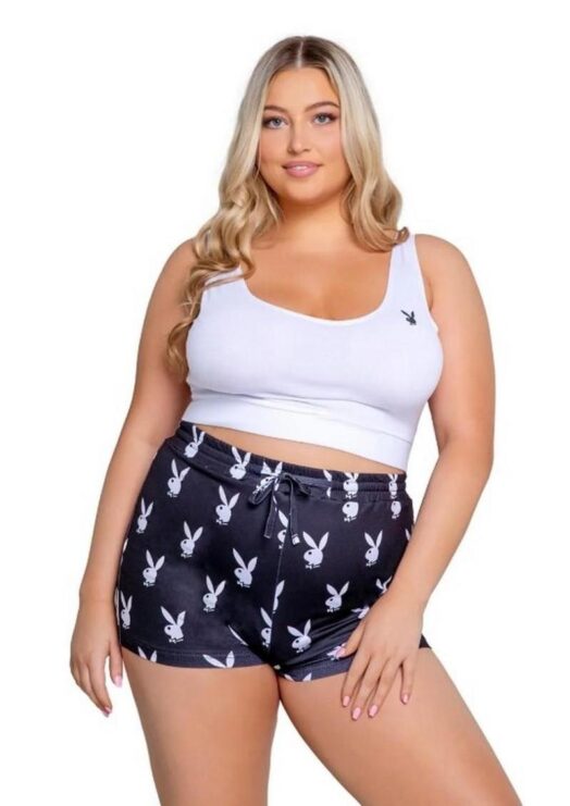 Playboy Slumber Bunny Set (2 Piece) - 3XLarge/4XLarge - Black/White