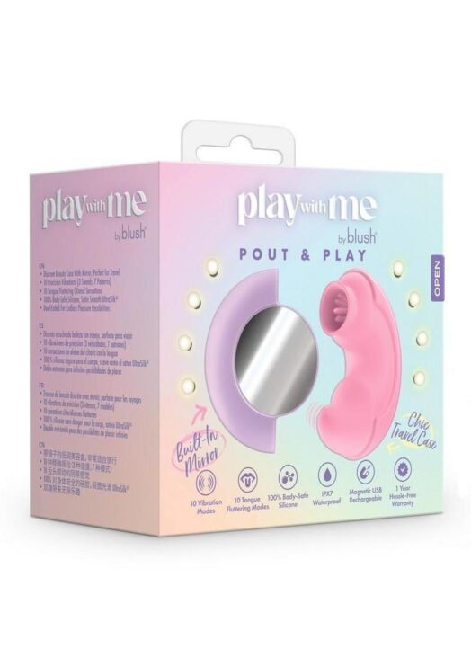Play With Me Pout and Play Rechargeable Silicone Dual End Vibrator - Pink