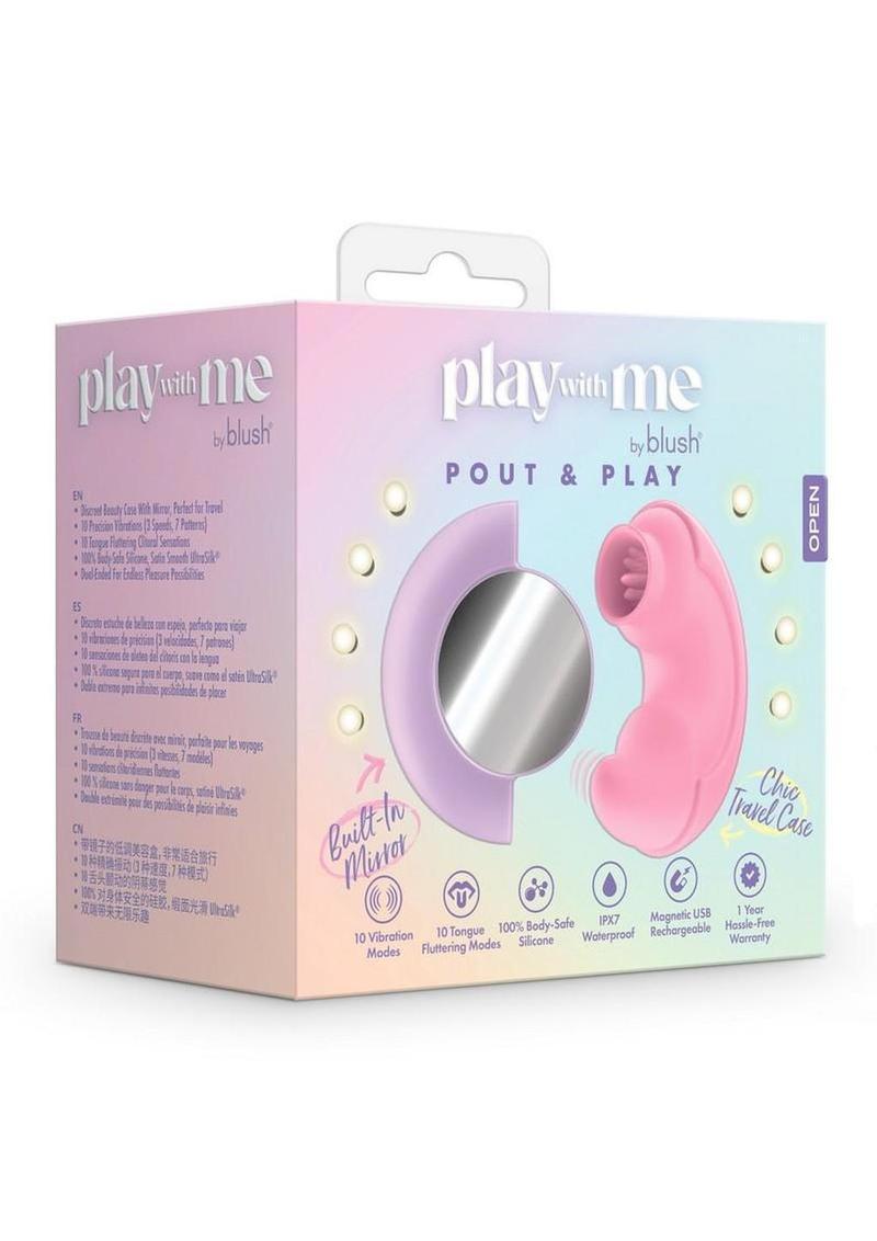 Play With Me Pout and Play Rechargeable Silicone Dual End Vibrator - Pink