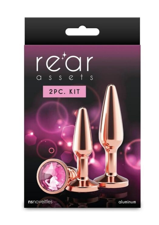 Rear Assets Tapered Trainer Chrome Plated Anal Plugs Kit (3pc Set) - Rose Gold