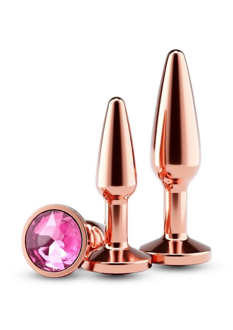 Rear Assets Tapered Trainer Chrome Plated Anal Plugs Kit (3pc Set) – Rose Gold