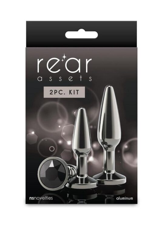 Rear Assets Tapered Trainer Chrome Plated Anal Plugs Kit (3pc Set) - Gray