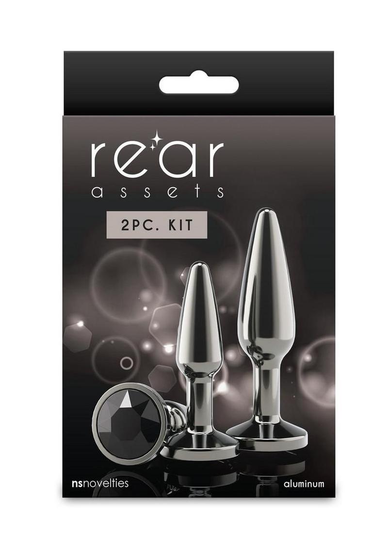 Rear Assets Tapered Trainer Chrome Plated Anal Plugs Kit (3pc Set) - Gray