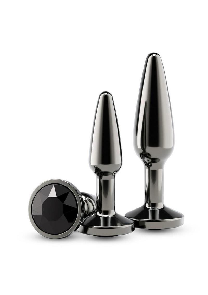 Rear Assets Tapered Trainer Chrome Plated Anal Plugs Kit (3pc Set) – Gray