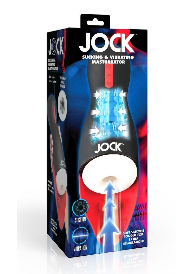 JOCK Sucking and Vibrating Rechargeable Masturbator - General Orifice - Black/Red/White