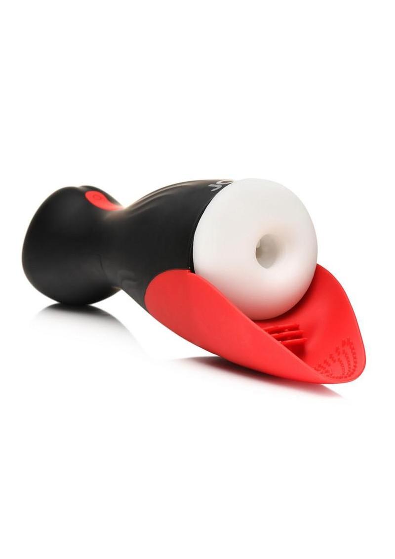 JOCK Sucking and Vibrating Rechargeable Masturbator – General Orifice – Black/Red/White