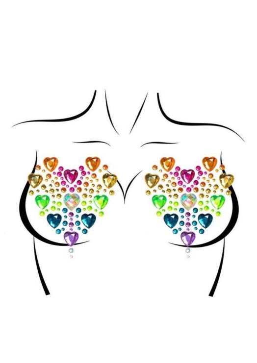 Leg Avenue Prism Nipple Jewels Stickers and Body Glitter (2 Packets) - Multicolor