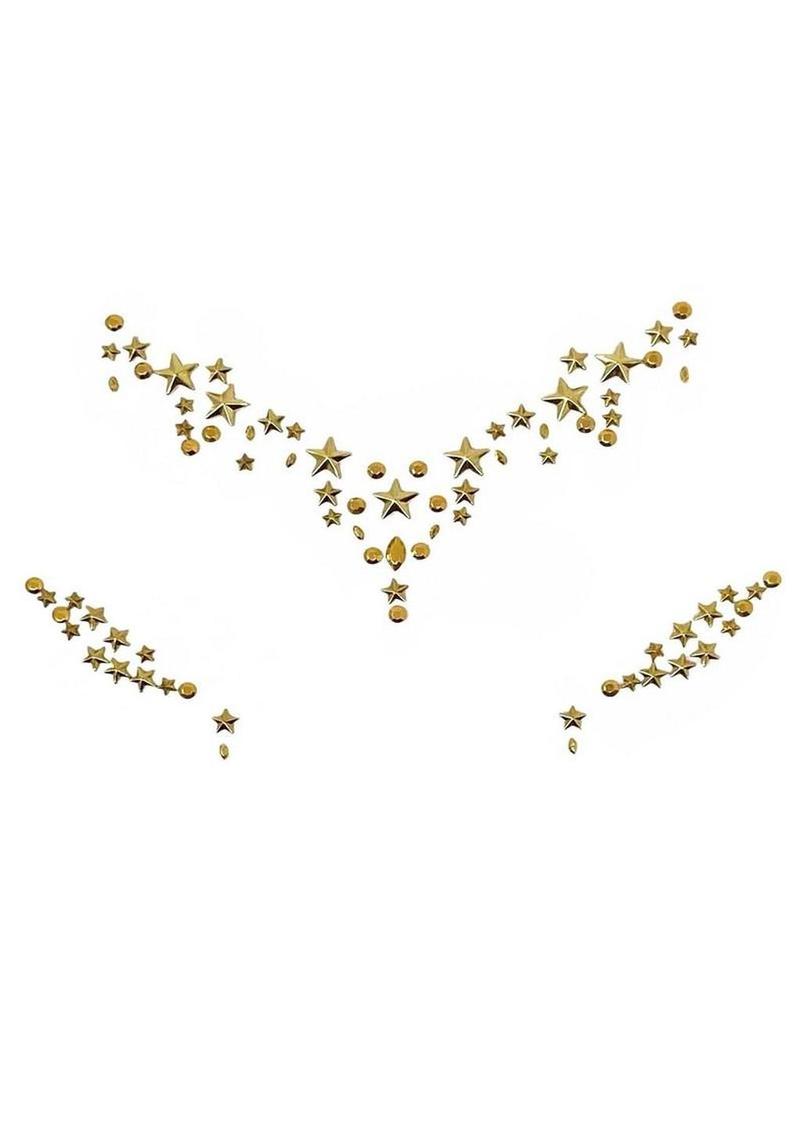 Leg Avenue Star Sign Face Jewels Sticker - Gold