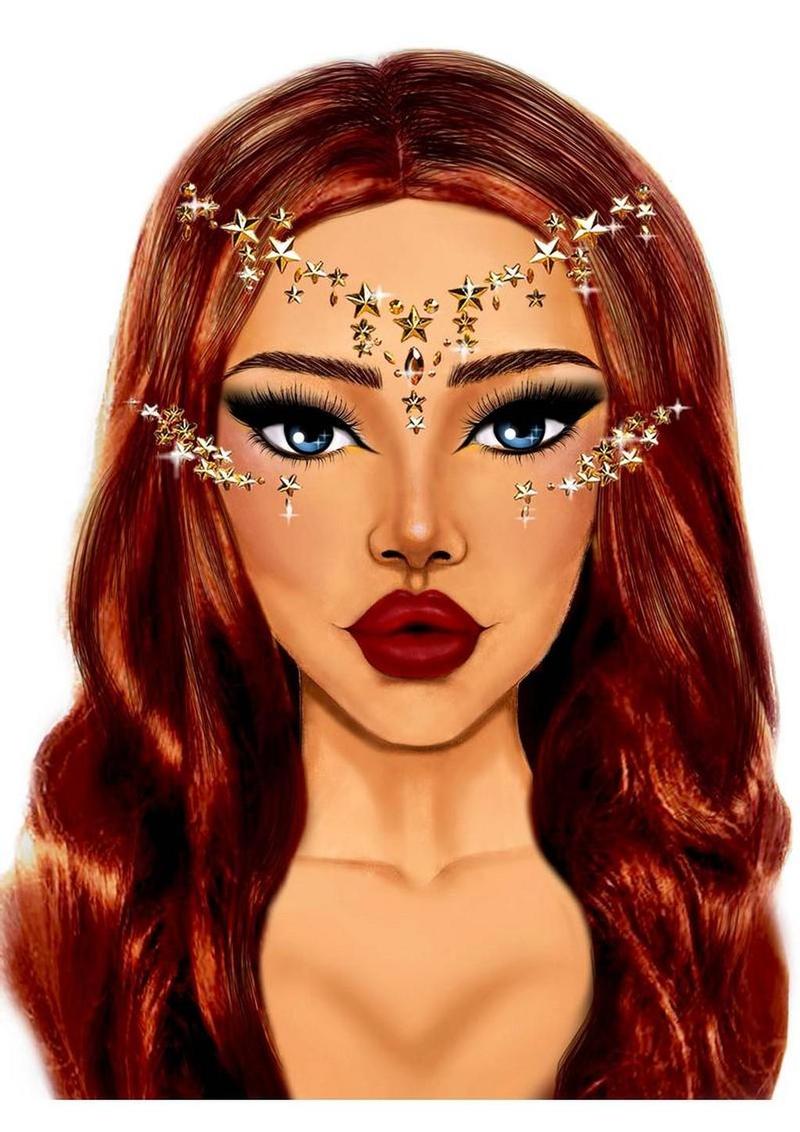 Leg Avenue Star Sign Face Jewels Sticker – Gold