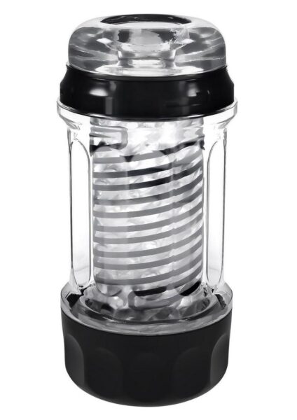 Playboy Spring Fling Rechargeable Stroker - Large - Clear/Black
