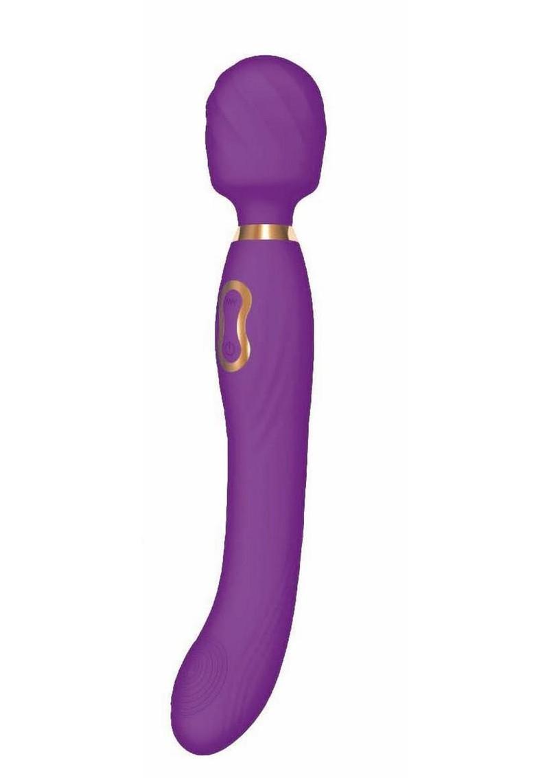 The Beat Dual Pleasure Wand Rechargeable Silicone Wand Massager – Purple