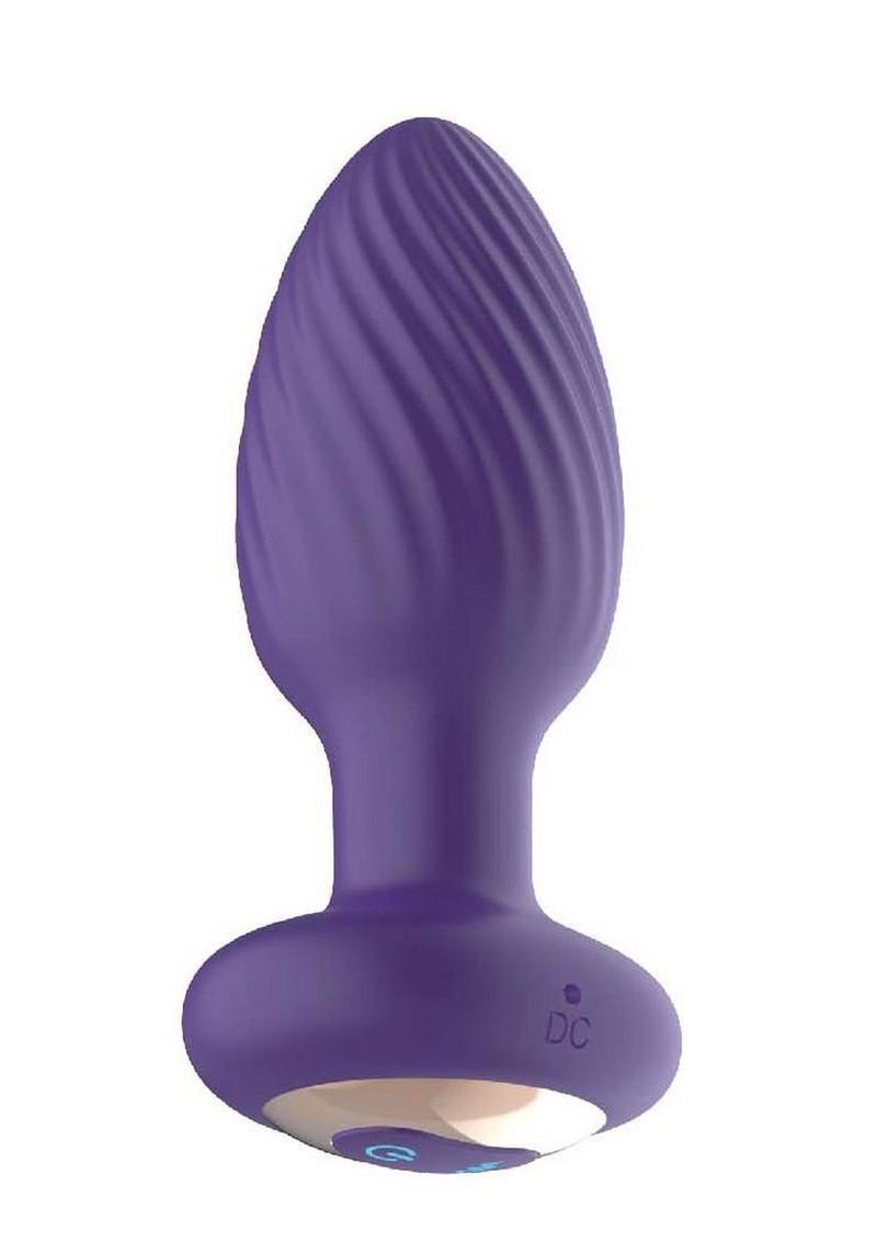 The Royal Rotating Anal Plug Rechargeable Silicone with Remote – Purple