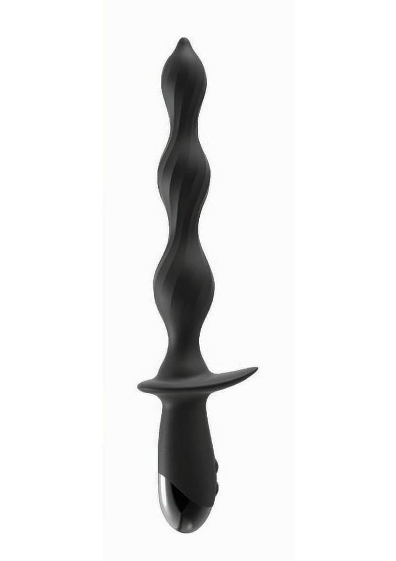 Ass-Sation Deep Dive Contoured Wand Rechargeable Silicone Anal Probe – Black