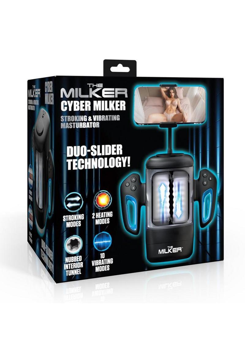 The Milker Cyber Milker Stroking and Vibrating Rechargeable Masturbator - Black